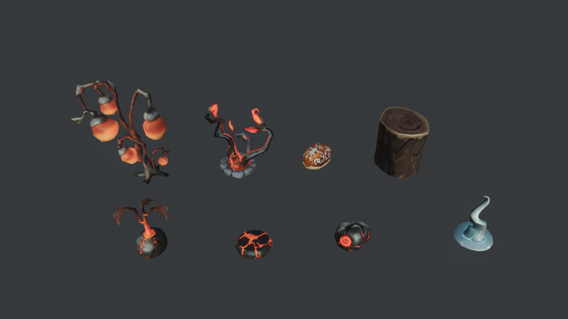 A fresh pack of environment props built for the shelter's garden and town.