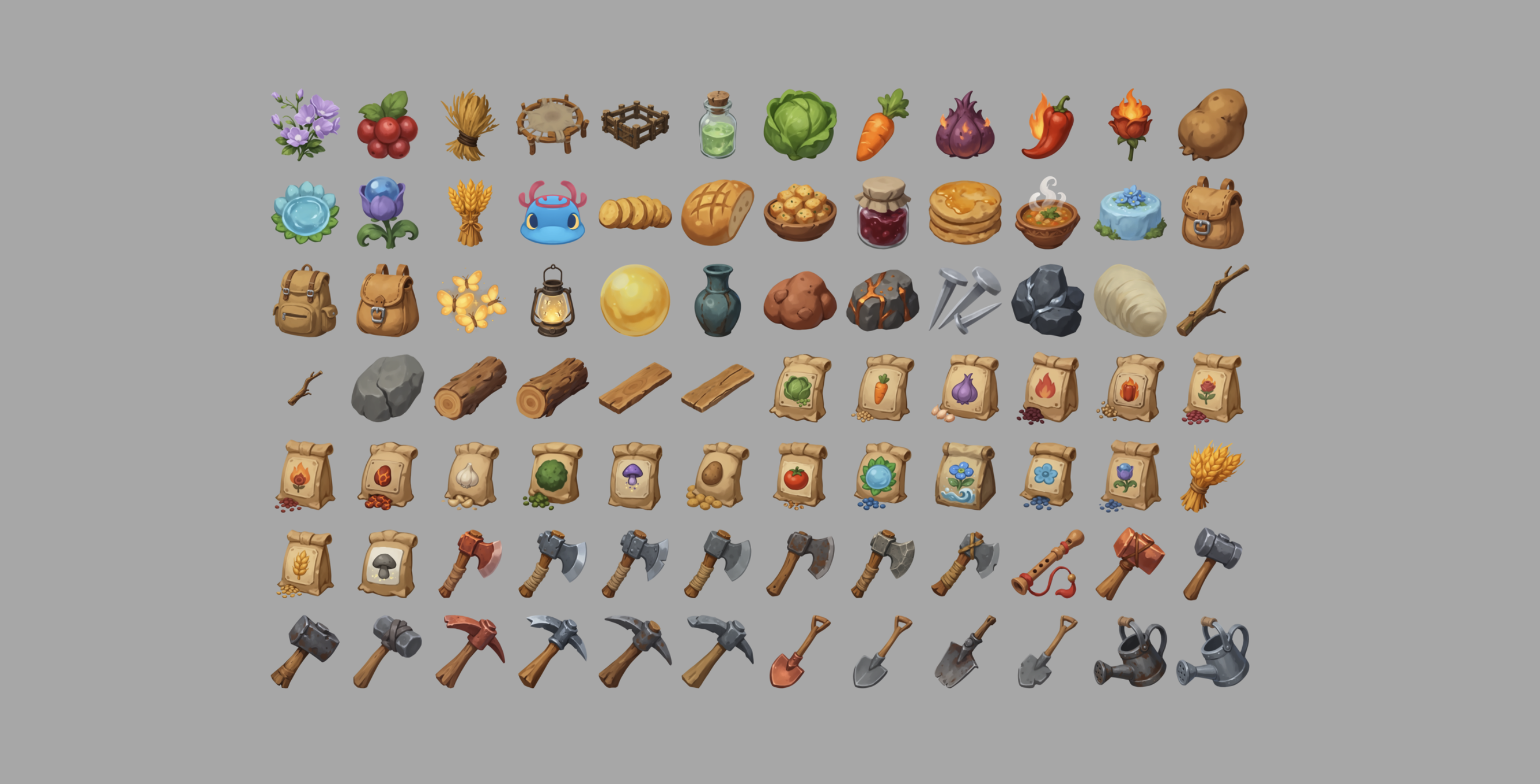 Reworked in-game item icons for a cleaner, more readable inventory and UI