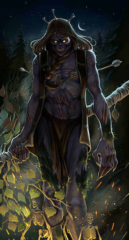 The Leshy — a forest spirit illustration tied to the night side of the day/night loop.