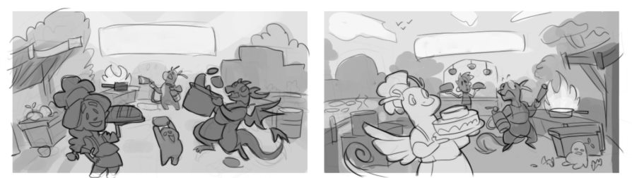process: thumbnails, locking the composition